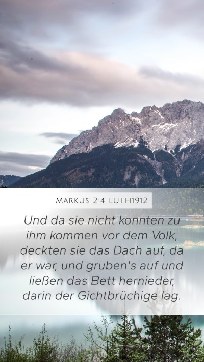 Markus 2:4 LUTH1912 Mobile Phone Wallpaper - Und da sie nicht konnten zu ihm kommen vor dem - Mobile Bible Verse Wallpaper