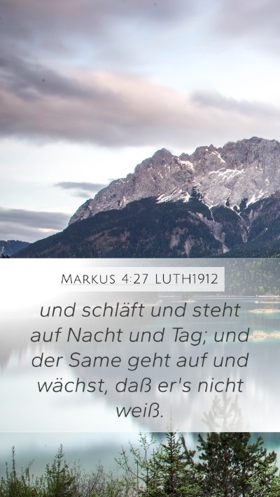 Markus 4:27 LUTH1912 Mobile Phone Wallpaper - und schläft und steht auf Nacht und Tag; und der - Mobile Bible Verse Wallpaper