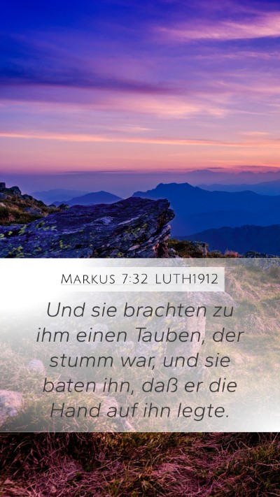 Markus 7:32 LUTH1912 Bible Verse Image