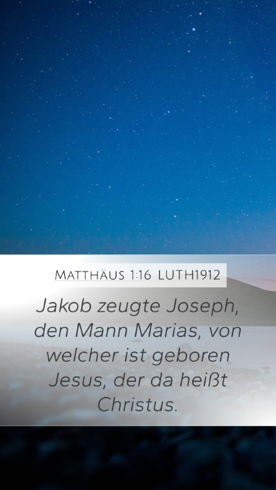 Matthäus 1:16 LUTH1912 Bible Verse Image