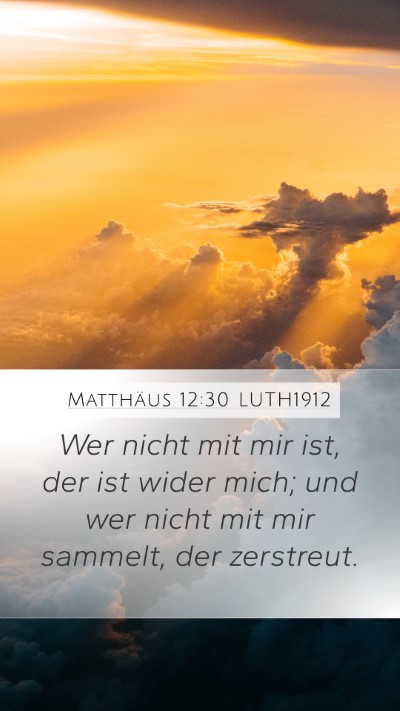Matthäus 12:30 LUTH1912 Bible Verse Image