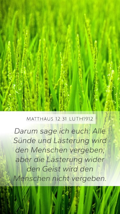 Matthäus 12:31 LUTH1912 Bible Verse Image