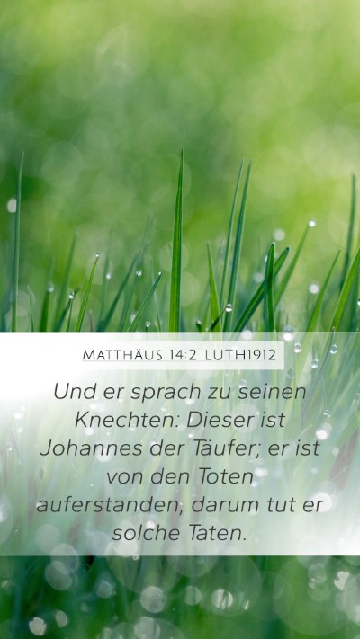Matthäus 14:2 LUTH1912 Bible Verse Image