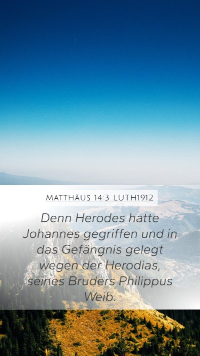 Matthäus 14:3 LUTH1912 Bible Verse Image