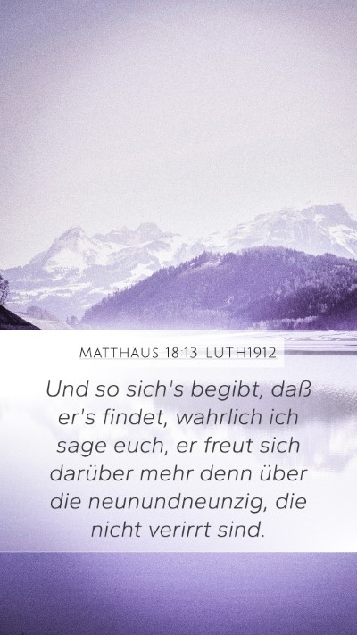 Matthäus 18:13 LUTH1912 Bible Verse Image