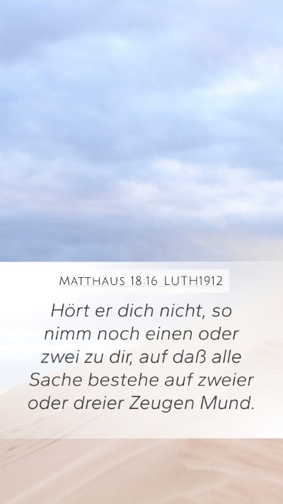Matthäus 18:16 LUTH1912 Bible Verse Image
