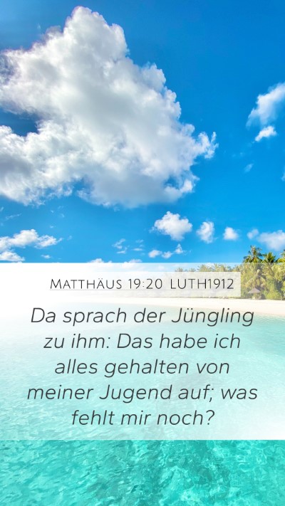 Matthäus 19:20 LUTH1912 Mobile Phone Wallpaper - Da sprach der Jüngling zu ihm: Das habe ich - Mobile Bible Verse Wallpaper