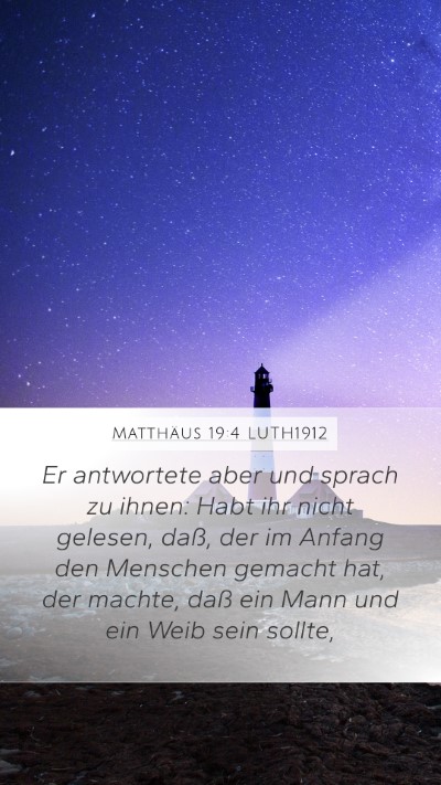 Matthäus 19:4 LUTH1912 Bible Verse Image