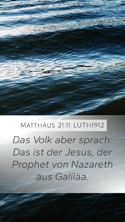 Matthäus 21:11 LUTH1912 Bible Verse Image