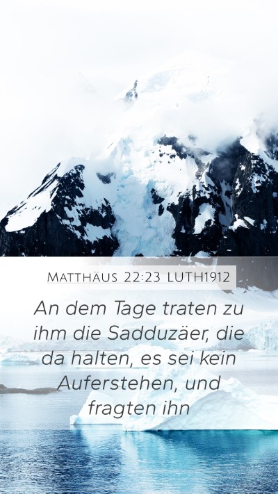 Matthäus 22:23 LUTH1912 Bible Verse Image