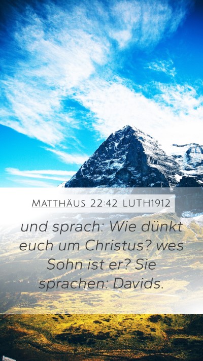 Matthäus 22:42 LUTH1912 Bible Verse Image