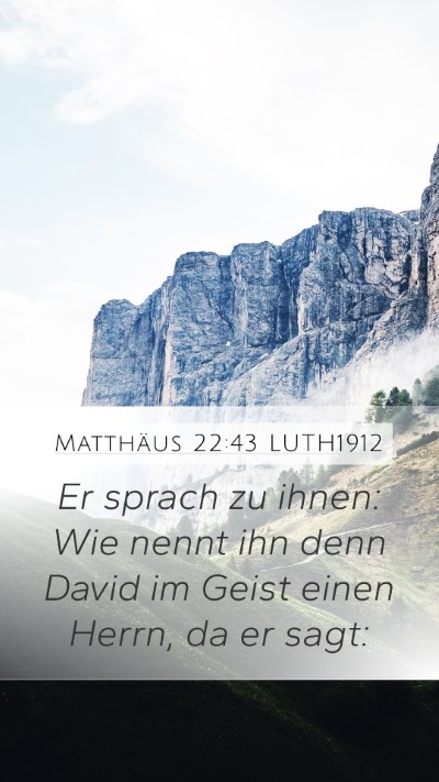 Matthäus 22:43 LUTH1912 Bible Verse Image