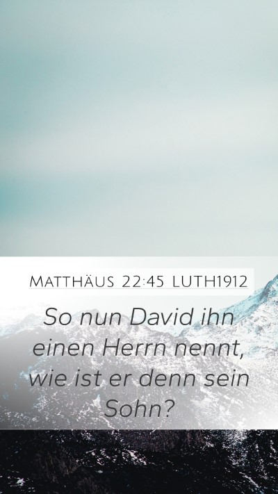 Matthäus 22:45 LUTH1912 Mobile Phone Wallpaper - So nun David ihn einen Herrn nennt, wie ist er - Mobile Bible Verse Wallpaper