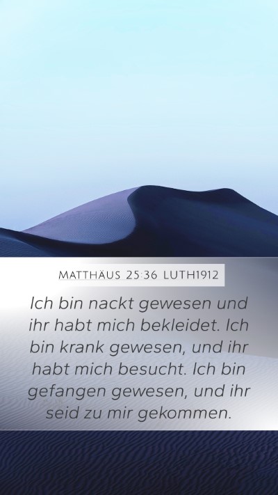 Matthäus 25:36 LUTH1912 Bible Verse Image