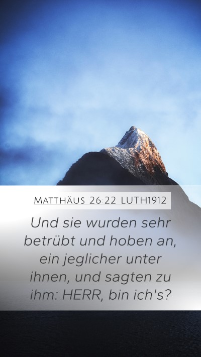 Matthäus 26:22 LUTH1912 Mobile Phone Wallpaper - Und sie wurden sehr betrübt und hoben an, ein - Mobile Bible Verse Wallpaper