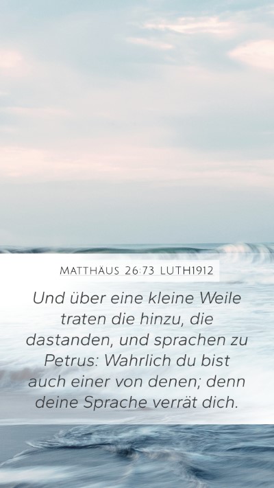 Matthäus 26:73 LUTH1912 Mobile Phone Wallpaper - Und über eine kleine Weile traten die hinzu, die - Mobile Bible Verse Wallpaper