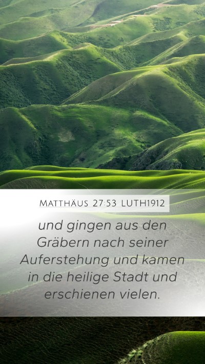Matthäus 27:53 LUTH1912 Bible Verse Image