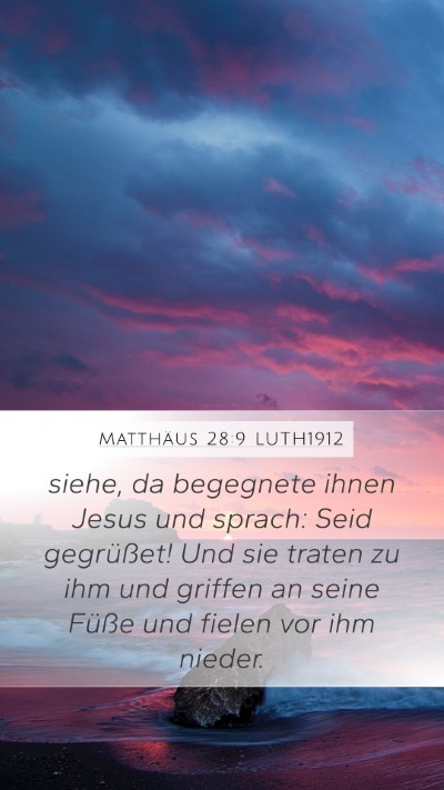 Matthäus 28:9 LUTH1912 Mobile Phone Wallpaper - siehe, da begegnete ihnen Jesus und sprach: Seid - Mobile Bible Verse Wallpaper