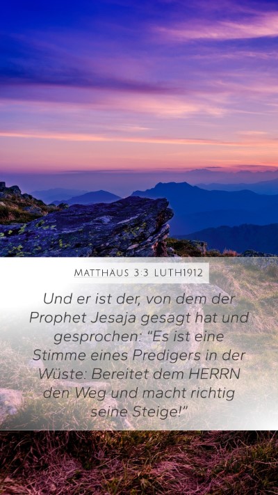 Matthäus 3:3 LUTH1912 Bible Verse Image