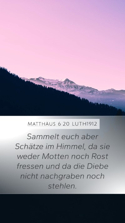 Matthäus 6:20 LUTH1912 Bible Verse Image