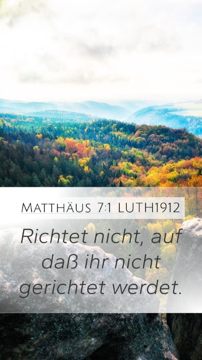 Matthäus 7:1 LUTH1912 Bible Verse Image