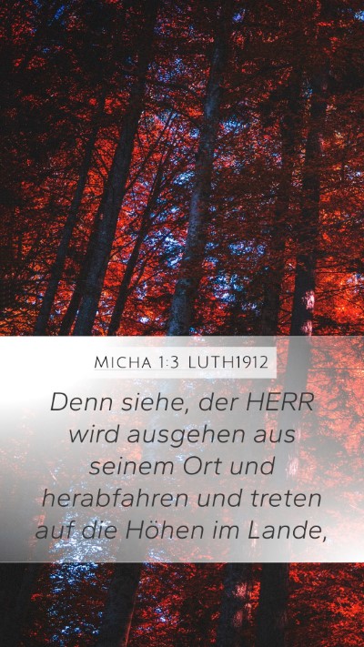 Micha 1:3 LUTH1912 Bible Verse Image