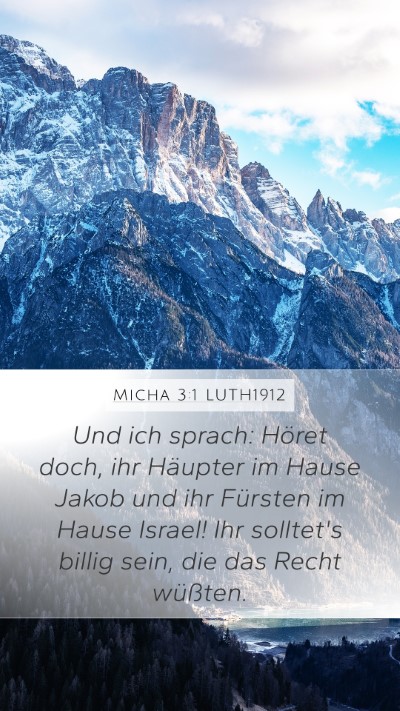 Micha 3:1 LUTH1912 Bible Verse Image