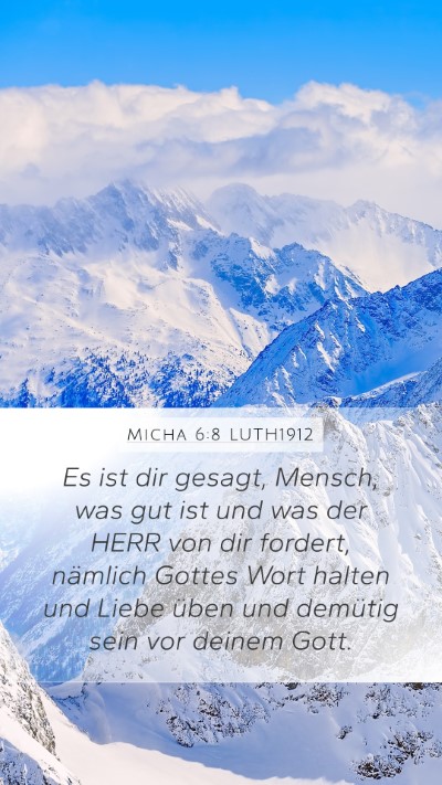 Micha 6:8 LUTH1912 Bible Verse Image