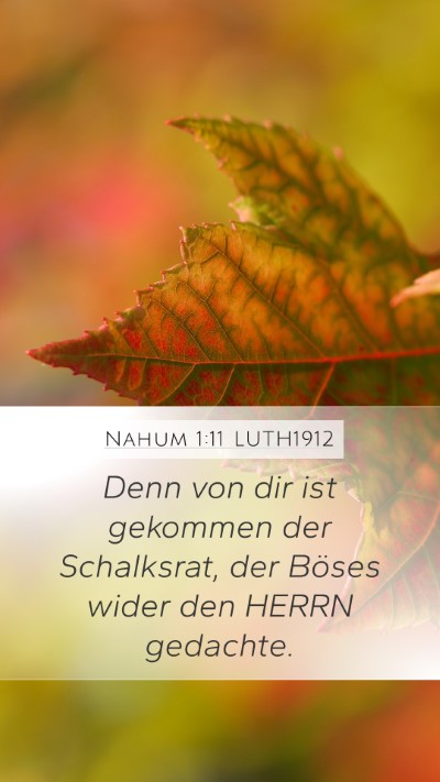 Nahum 1:11 LUTH1912 Bible Verse Image