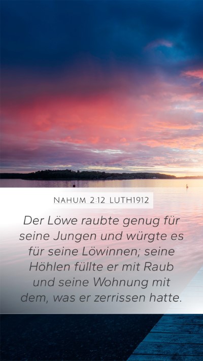 Nahum 2:12 LUTH1912 Bible Verse Image