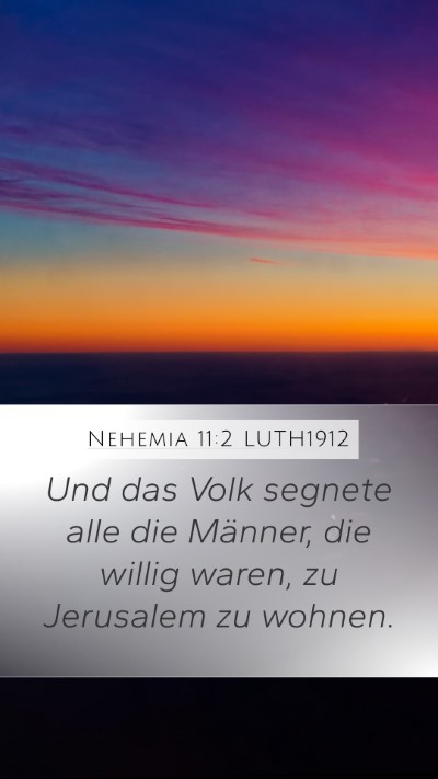 Nehemia 11:2 LUTH1912 Bible Verse Image