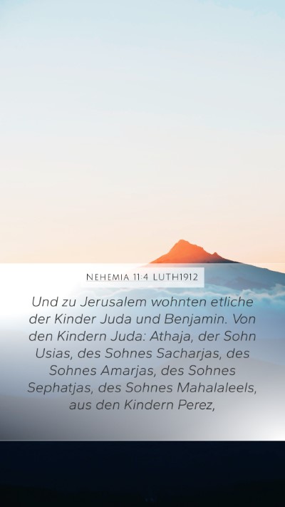 Nehemia 11:4 LUTH1912 Bible Verse Image