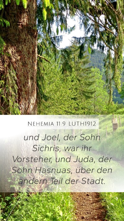 Nehemia 11:9 LUTH1912 Bible Verse Image