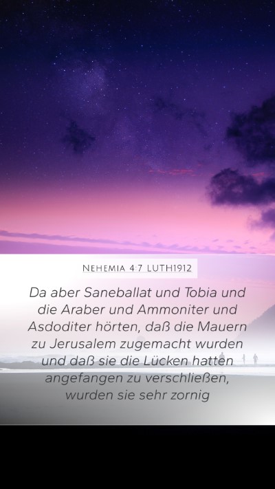 Nehemia 4:7 LUTH1912 Bible Verse Image