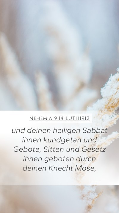 Nehemia 9:14 LUTH1912 Bible Verse Image