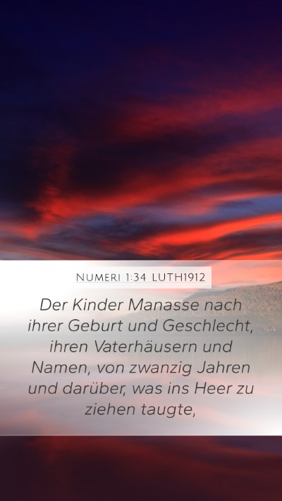 Numeri 1:34 LUTH1912 Mobile Phone Wallpaper - Der Kinder Manasse nach ihrer Geburt und - Mobile Bible Verse Wallpaper