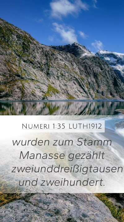 Numeri 1:35 LUTH1912 Mobile Phone Wallpaper - wurden zum Stamm Manasse gezählt - Mobile Bible Verse Wallpaper