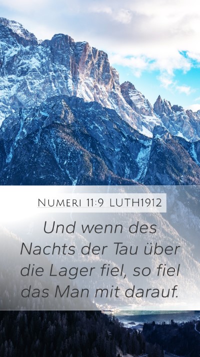 Numeri 11:9 LUTH1912 Bible Verse Image