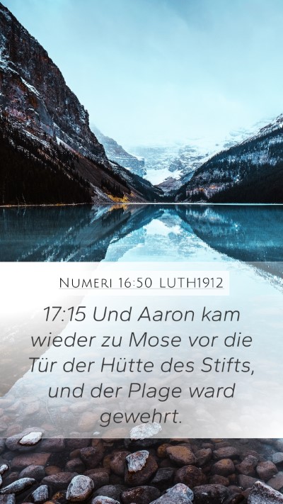 Numeri 16:50 LUTH1912 Mobile Phone Wallpaper - 17:15 Und Aaron kam wieder zu Mose vor die Tür - Mobile Bible Verse Wallpaper