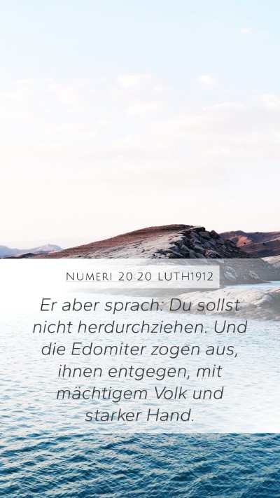 Numeri 20:20 LUTH1912 Bible Verse Image