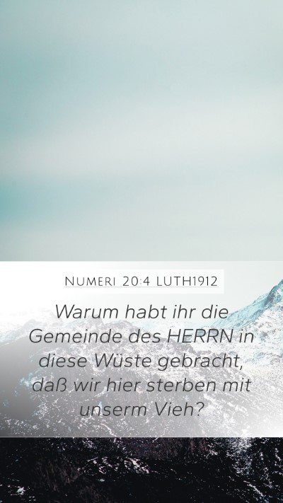 Numeri 20:4 LUTH1912 Bible Verse Image
