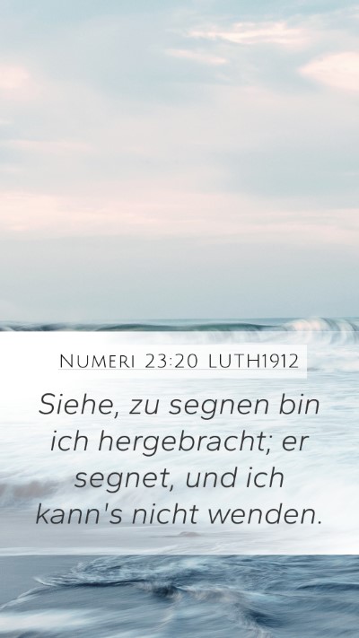 Numeri 23:20 LUTH1912 Bible Verse Image