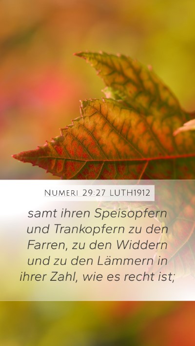Numeri 29:27 LUTH1912 Mobile Phone Wallpaper - samt ihren Speisopfern und Trankopfern zu den - Mobile Bible Verse Wallpaper