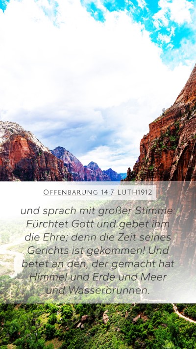 Offenbarung 14:7 LUTH1912 Bible Verse Image