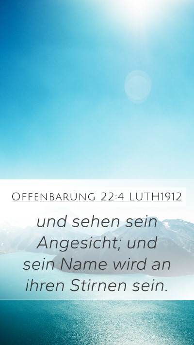 Offenbarung 22:4 LUTH1912 Bible Verse Image