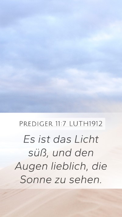 Prediger 11:7 LUTH1912 Bible Verse Image