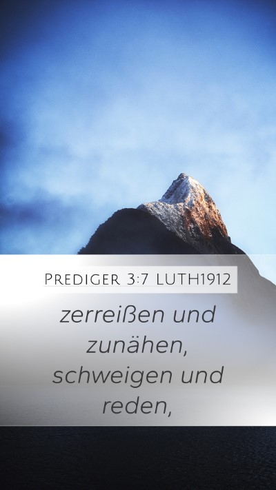Prediger 3:7 LUTH1912 Bible Verse Image