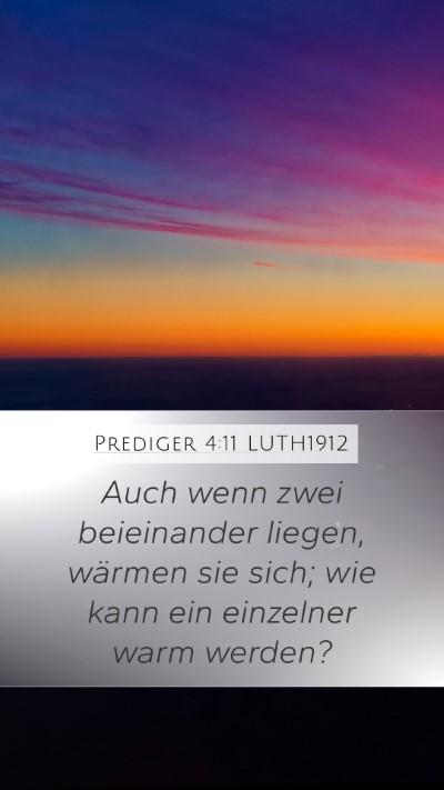 Prediger 4:11 LUTH1912 Bible Verse Image