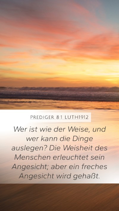Prediger 8:1 LUTH1912 Bible Verse Image