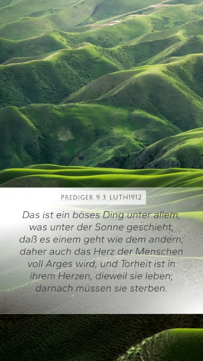 Prediger 9:3 LUTH1912 Bible Verse Image